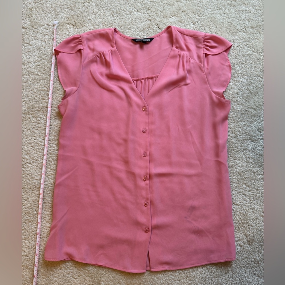 Express Pink Button-Down Blouse